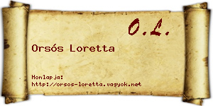 Orsós Loretta névjegykártya
