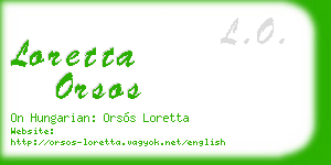 loretta orsos business card