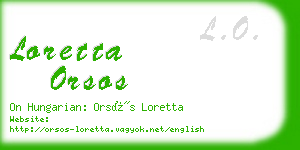 loretta orsos business card